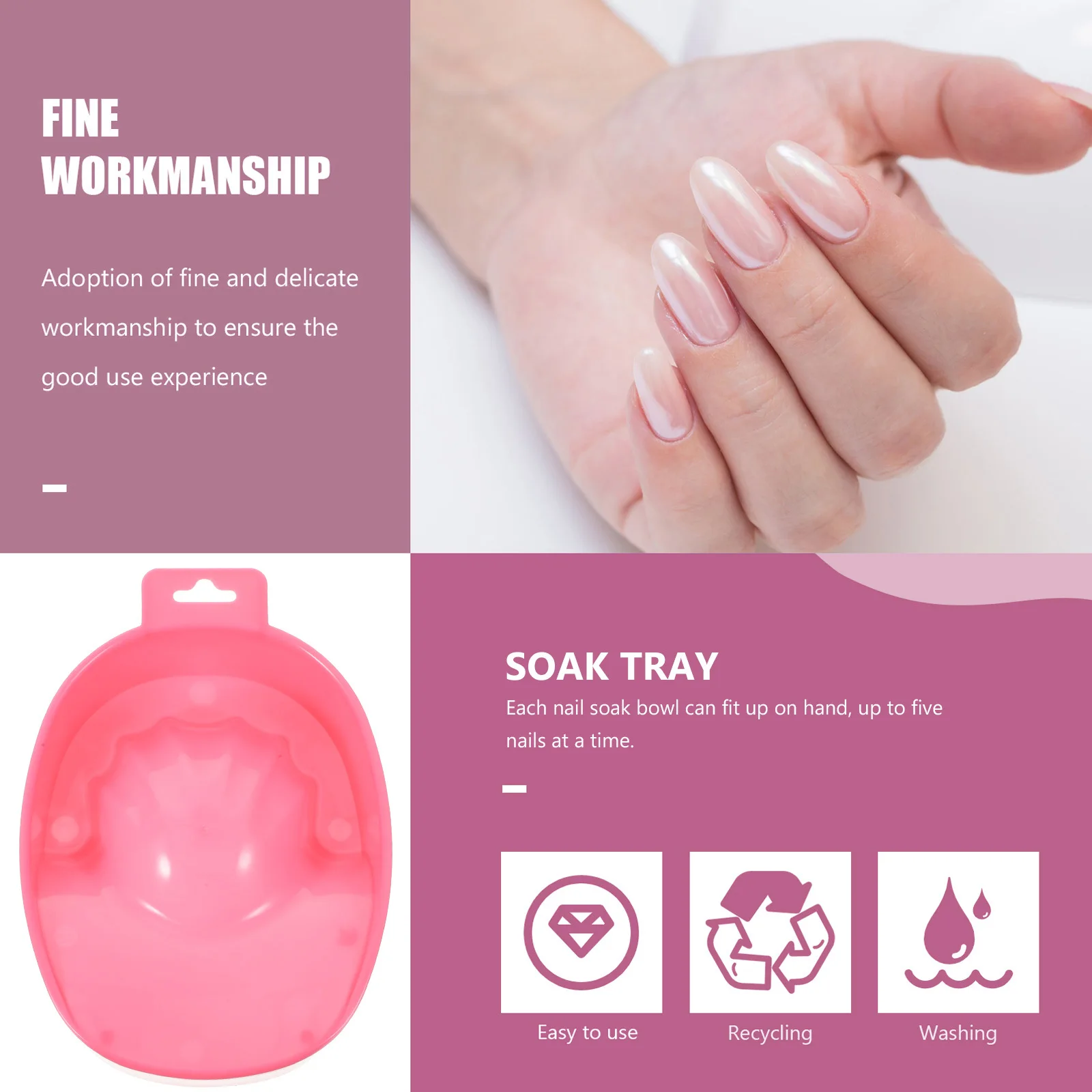 2 قطعة مسمار الفن نقع السلطانية الأزرق حجم 18011550 سنتيمتر مانيكير العناية صينية علاج الأظافر مزيل طلاء الأظافر مانيكير نقع السلطانية