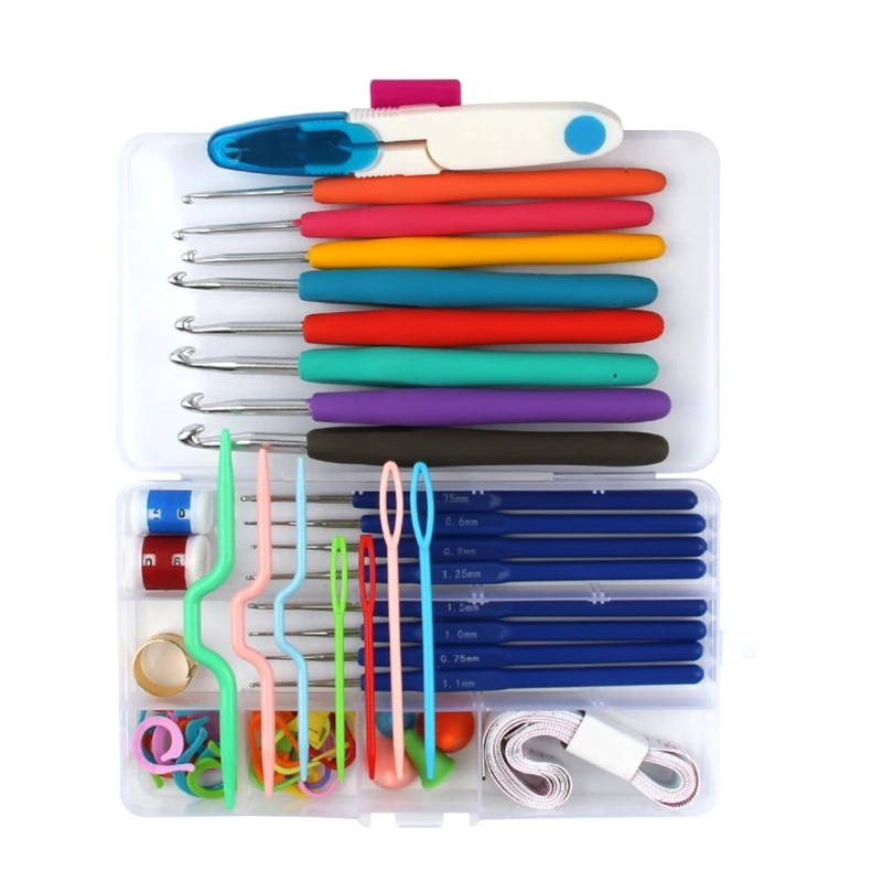 

Knitting and Crochet Accessories Set DIY Knitting Tools Set Crochet Hook Stitching Weave Accessories Supplied with Case