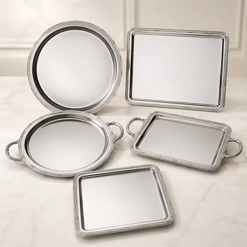 Plated Serving Tray for Hotel Room Service and Banquet Catering