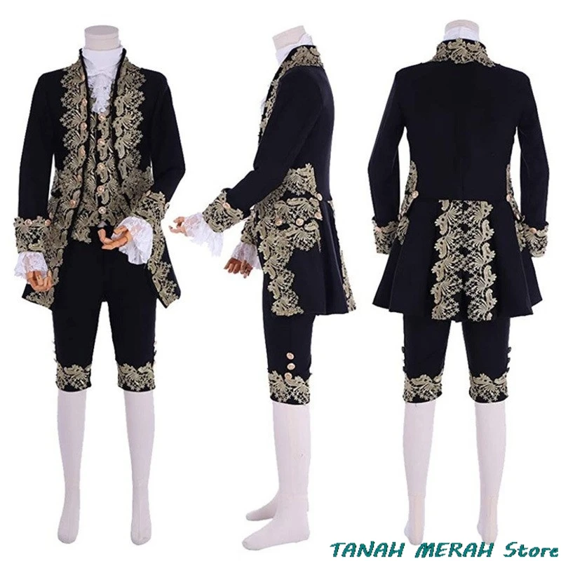 

Medieval Vintage Jacket Prince Dress Gorgeous Palace Style Embroidered Lace Noble Formal Dress Stage Drama Performance Cosplay