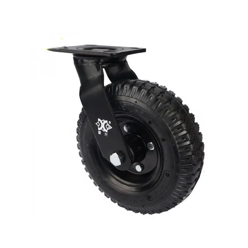 1 Pc 8 Inch Normal Caster Inflatable Rubber  Universal Heavy Wheel