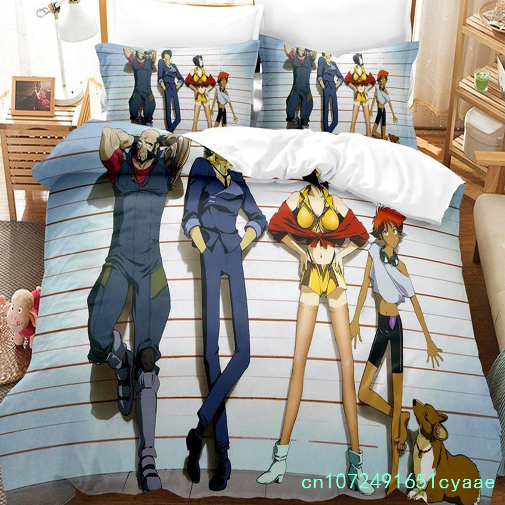 Fashion 3D Printed Game Cowboy Bebop Bedding Set Cartoon Anime three-piece Set Adult Kid Bedroom Duvet Cover Sets Home Textiles
