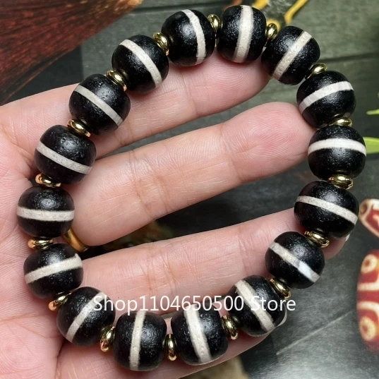 

Affinity Tibetan area return dzi beads genuine natural old goods weathered pulp first-line pharmacist dzi beads bracelet nationa