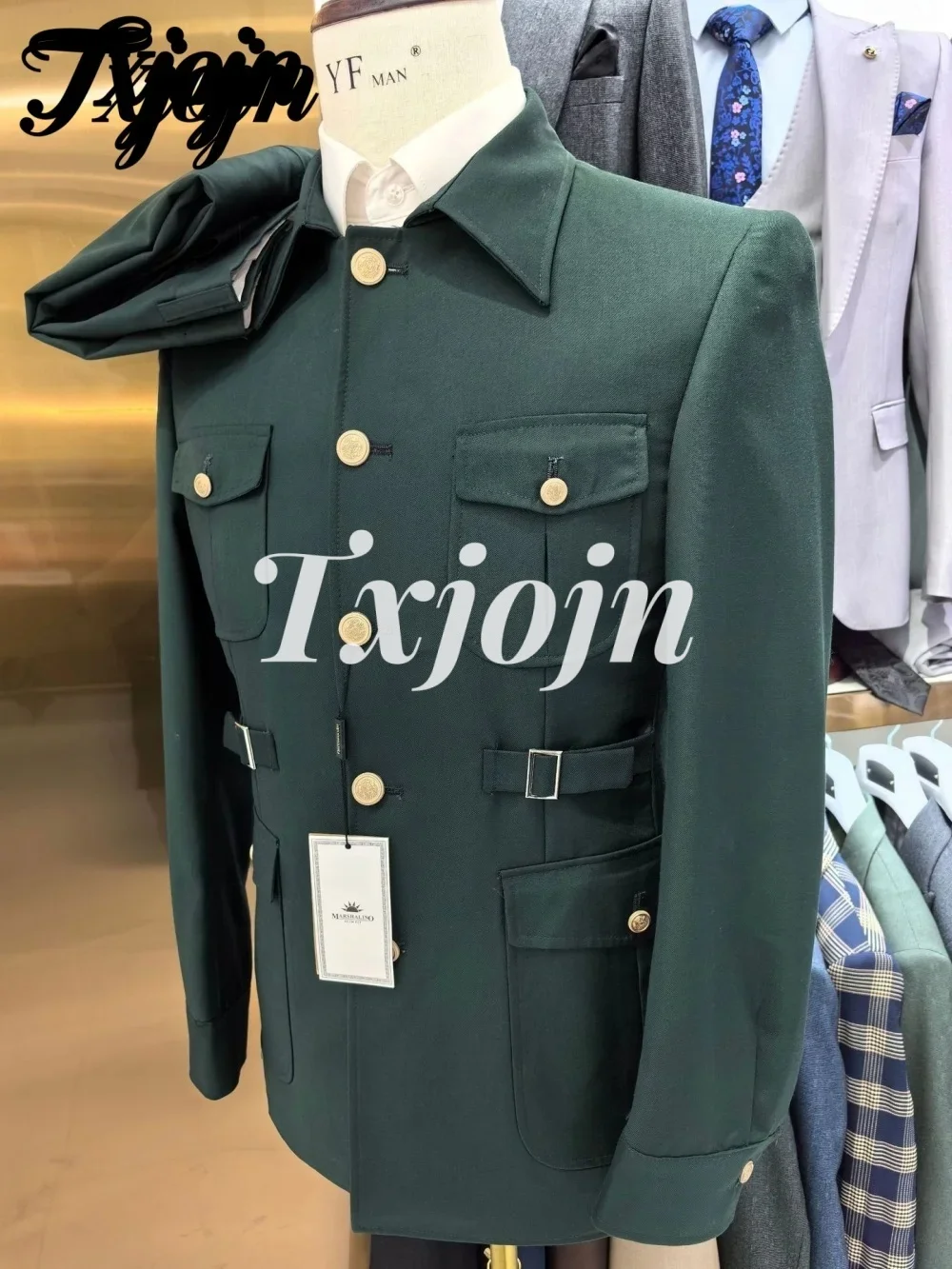 

Charming Solid Color Men Suit Set 2PCS Elegant Single Breasted Men Office Suit High-end Groom Business Wedding Suit Customized