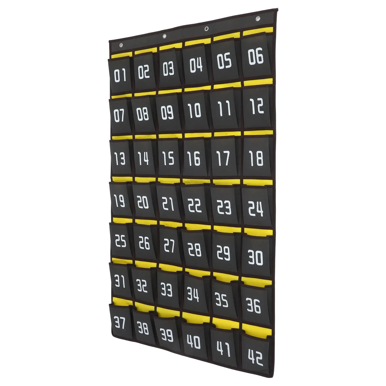 

42 Pockets Phone Wall Hanging Storage Bag Non woven Fabric Numbered Pouch Deep Gray Large Capacity Cell Phone Pocket Chart PHONE