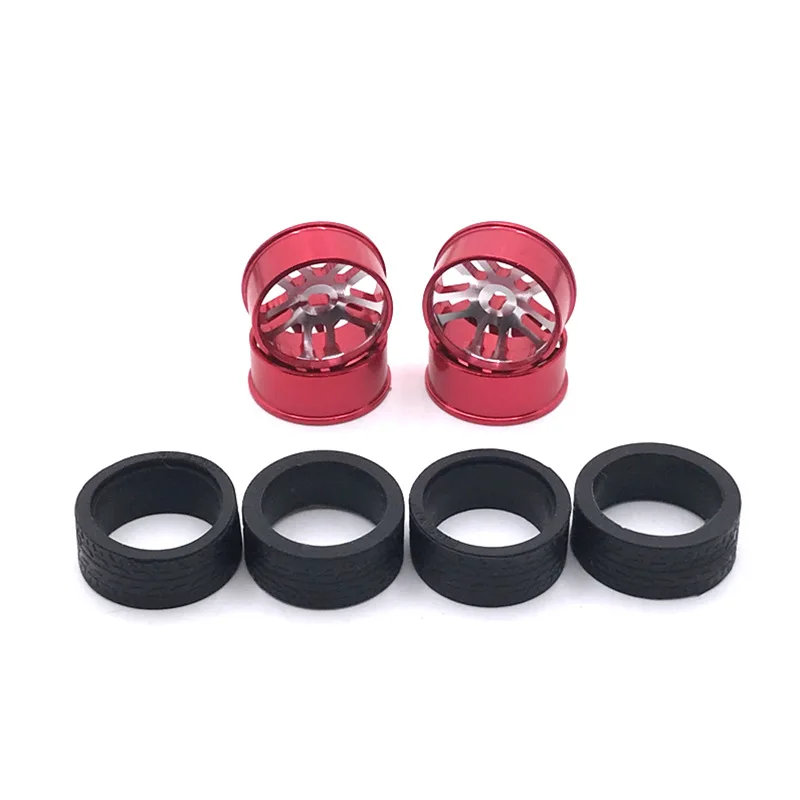 RC Car Spare Parts Metal Upgrade Drift Wheel Soft Tire Skin Suitable for Wltoys 284131 K989 iw04m MINI-Q Modification Parts