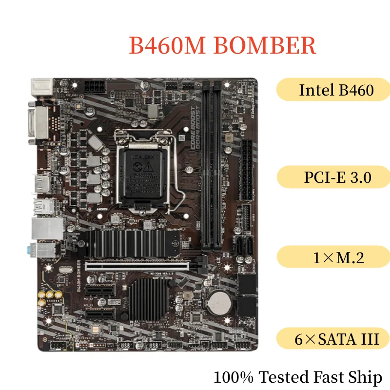 

For MSI B460M BOMBER Motherboard 64GB LGA 1200 DDR4 Support 10th CPU Micro ATX Mainboard 100% Tested Fast Ship