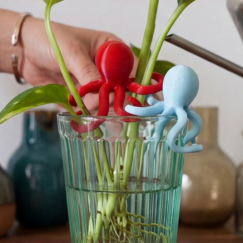 3D Printed Animal Shaped Plant Support Clip Devil-fish Shaped Creative Plant Stem Support Plastic Plant Stake Home Gardening