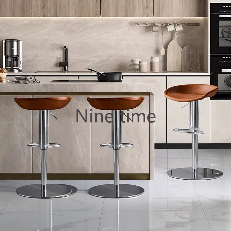 Sedia da Bar Design moderno negozio sgabello cucina da esterno in legno alta Mini casa sedie sgabelli rossi di lusso mobili alti in velluto grigio