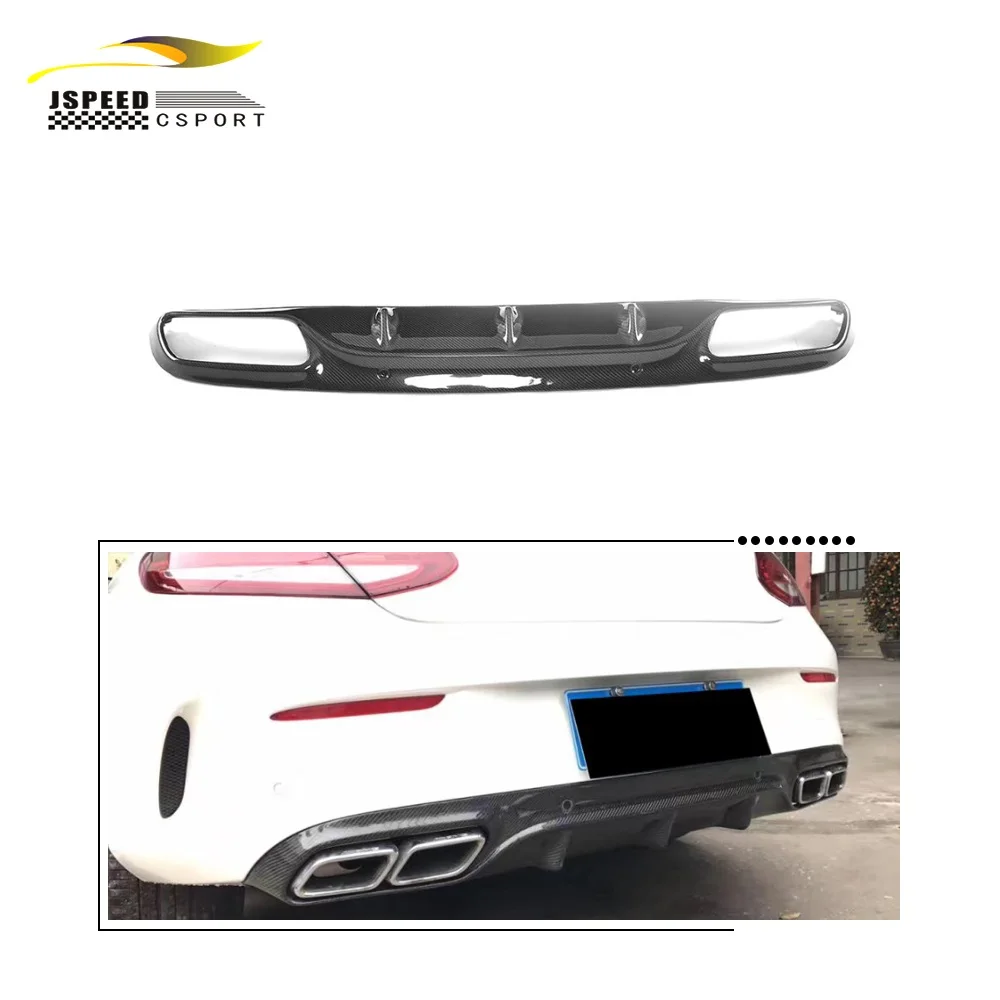 

Suitable for The true carbon rear bumper diffuser lip spoiler of the Mercedes-Benz W205 C205 C63 C43 coupe from 2015 to 2019