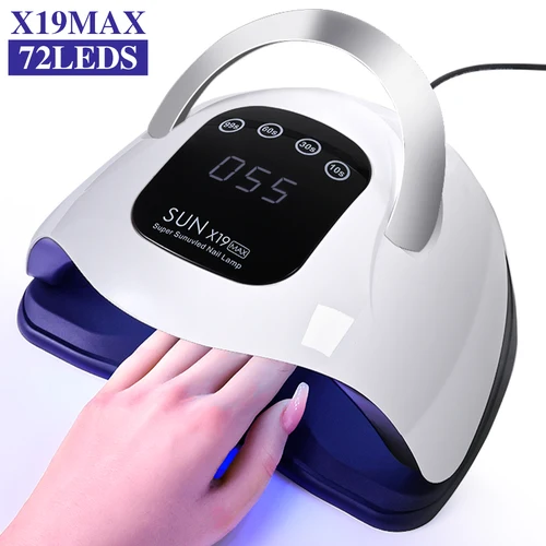Lámpara UV para decoración de uñas, secador de uñas profesional de alta potencia con Sensor, lámpara de secado de esmalte de uñas de Gel de curado rápido, herramientas de salón de uñas, 72LED