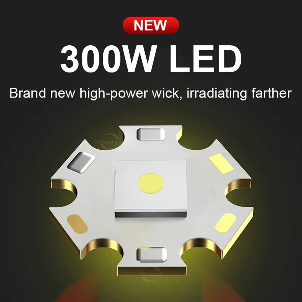 9900LM High Power LED Rechargeable Flashlight Powerful LED Lantern Type-C Charging LED Flash Light New Model 3 Modes Hand Torch