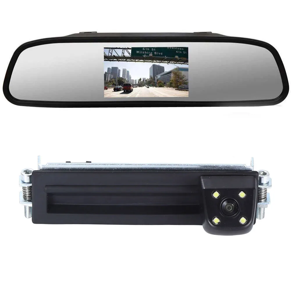 

HD Trunk Handle rear parking Camera +4.3"Mirror For VW Passat Variant 3B5 3B6 3BG Polo Classic Stufenheck 6KV2 9A2 9N4 1998-2005