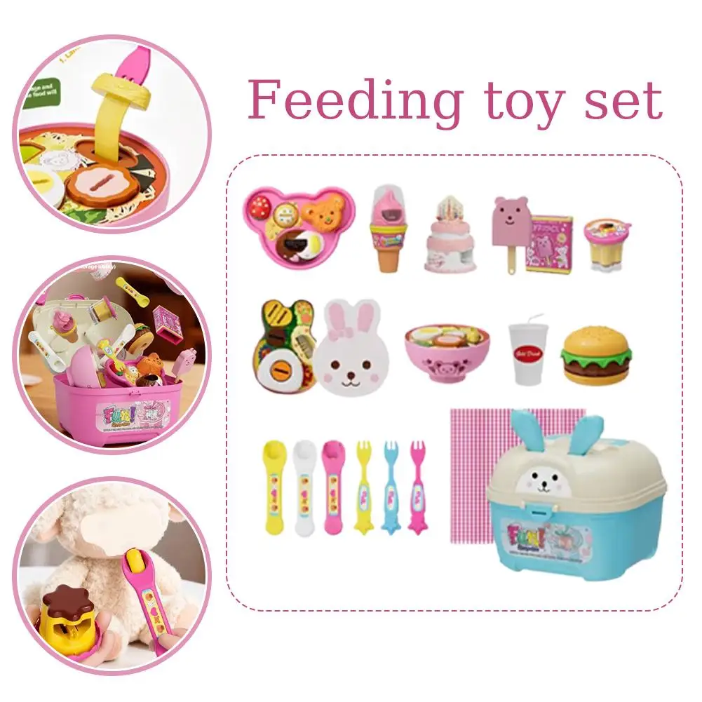 Pudding-Erdbeer-Fütterungsspielzeug-Set, hochwertiger Kunststoff, fördert kognitives Wachstum, reichhaltiges Zubehör, Eltern-Kind-Interaktion