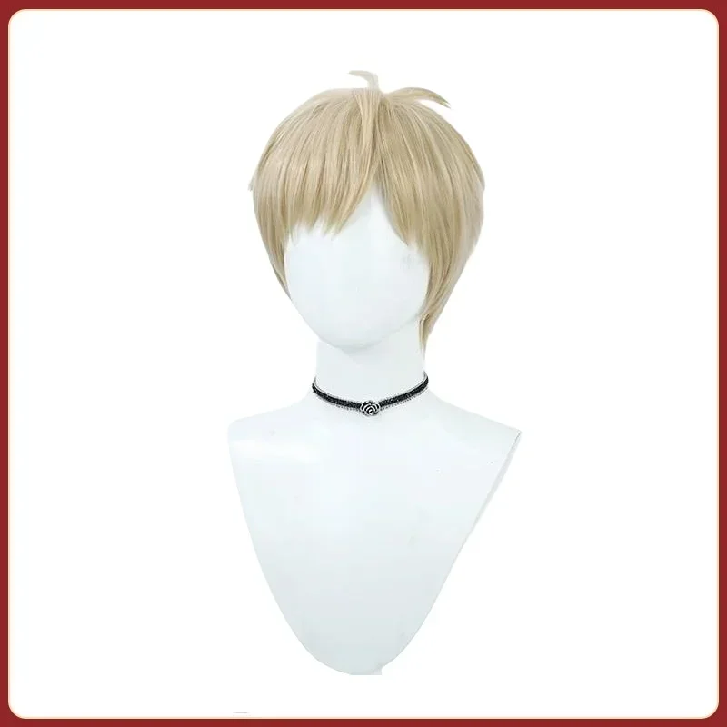 SN88 Anime Delicious in Dungeon Parrucca Cosplay Laios Touden Parrucca Dorata Parrucca di Capelli Corti Uomo Parrucca Cosplay Solo Parrucca Laios Touden Cosplay