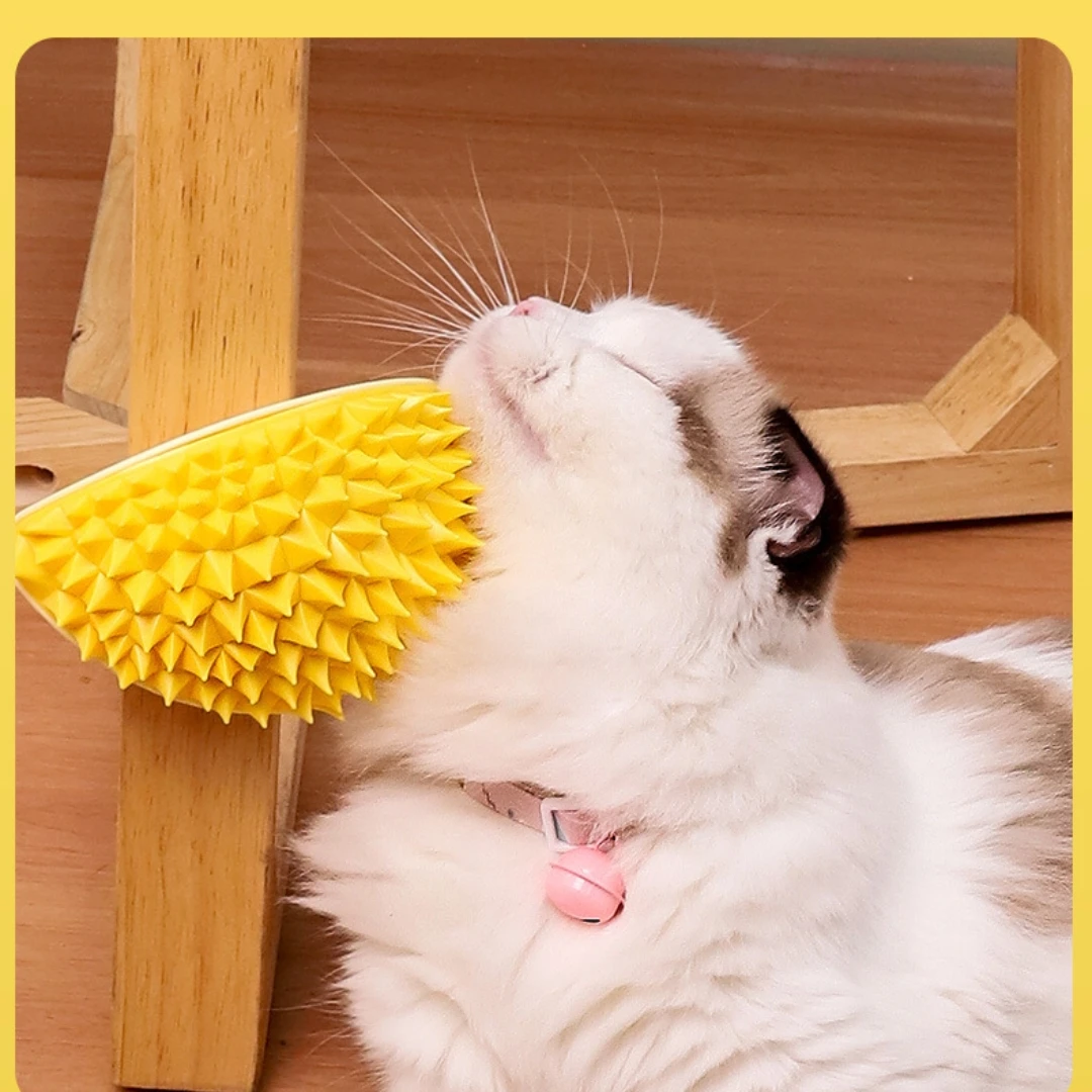 Multi-Functional Pet Toys Hair Remover Brush Durian Shape Cat Catnip Toy