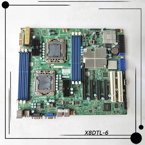 Placa base de servidor X58 con enchufes LGA duales de 1366 pines X8DTL-6 compatible con Intel ®   Xeon ®   Procesador Serie 5600/5500