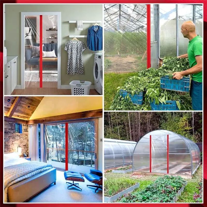 6Pcs Zipper For Dust Barrier, Self Adhesive Instant Door Zipper Protector Zipper For Greenhouse Dust Barrier Tent-AA26
