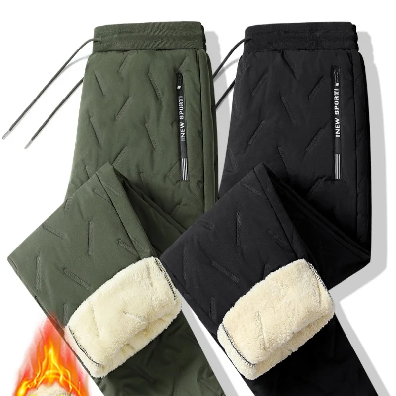

2025 New Arrival Men's Fluffy Fleece Cotton Pants for Autumn/Winter - Loose Fit, Thickened and Reinforced Outdoor Warmth, Large