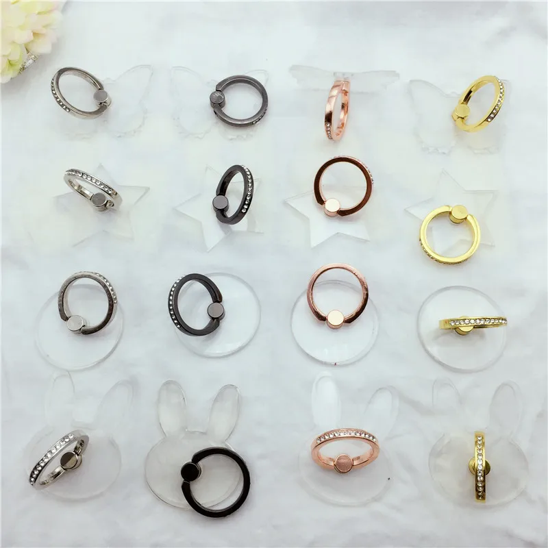 

New Transparent Mobile Phone holder Ring Universal Cat Bear Star support Finger Ring Holder Stand celular for iPhone.