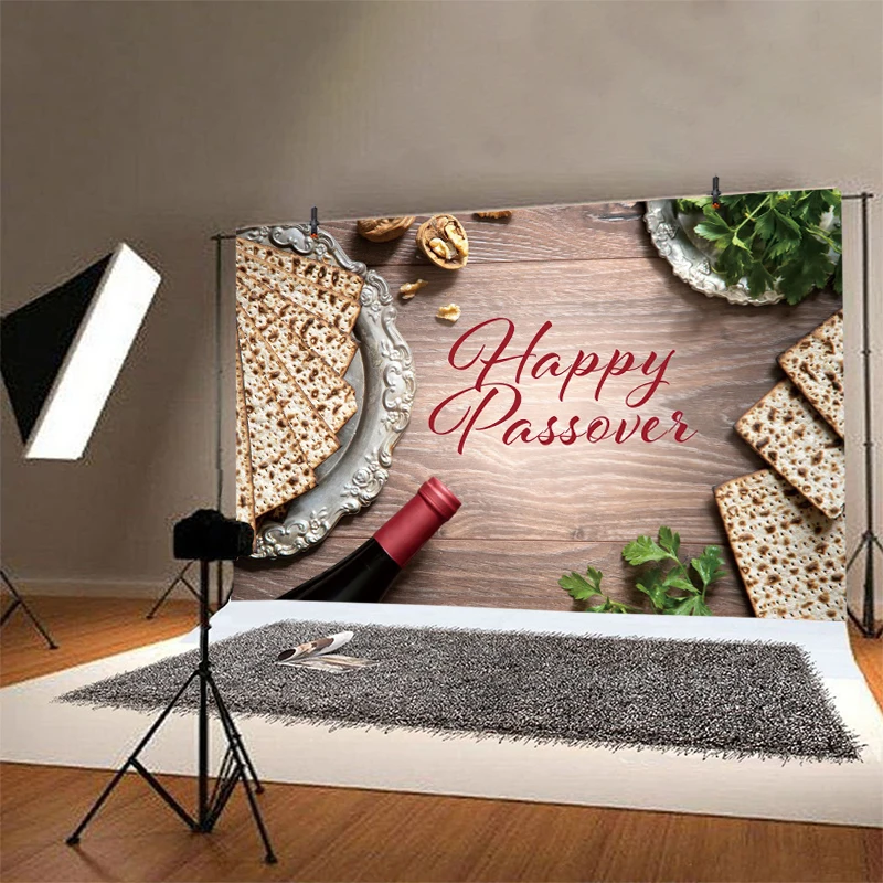 Jewish Passover Photo Backdrop Party Pizza Bread Photograph Background Banner Decoration Prop