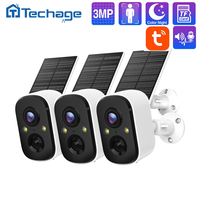 Techage 3/5pcs Tuya 3MP Wireless Solar Battery IP Camera 2-Way Audio Security Outdoor WiFi PIR Camera Human Detec Support Alexa