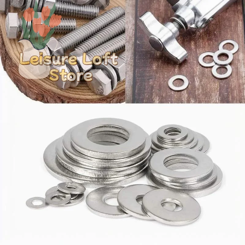 Stainless Steel Flat Washers Kit 180/360/580Pcs Gasket Set Ideal Gift for Handyman Automotive Repair Lovers