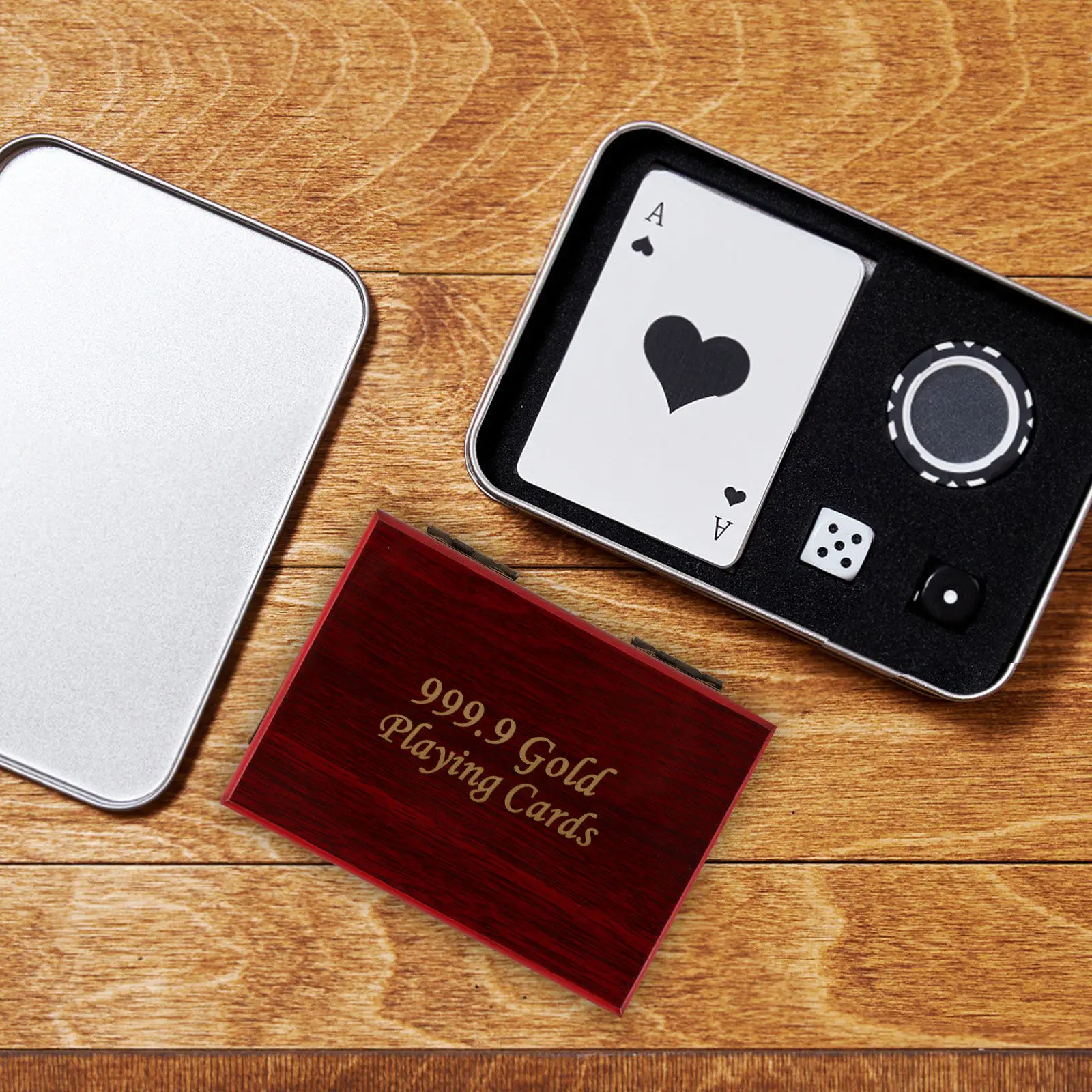 

Деревянный футляр-органайзер для хранения и демонстрации карт и игр, для переноски и демонстрации