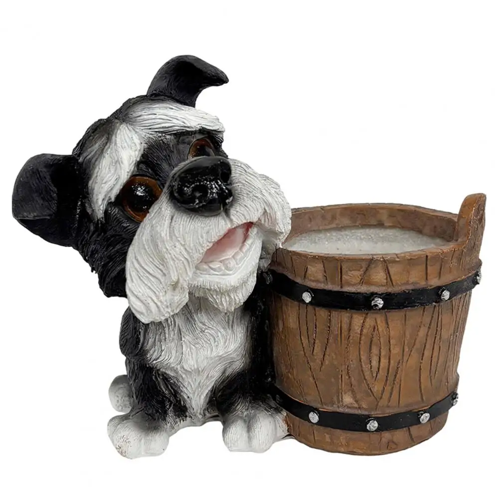 Cute Dog Plant Pot Breathable Flowerpot Puppy Figurine Planter Pot Decorative Small Bucket Planter Cartoon Dog for Desktop
