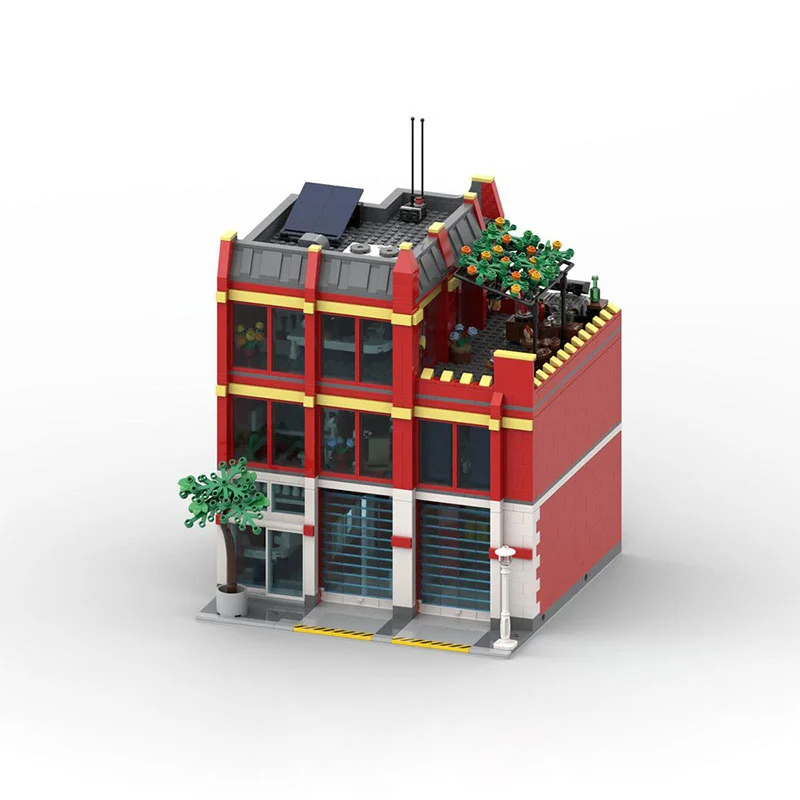 2230 Uds. MOC estación de bomberos modelo modular bloques de construcción montar juguetes DIY Idea creativa regalo de Navidad cumpleaños