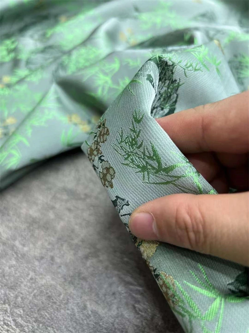 High End Production Luxury Brocade 100% Mulberry Silk Fabric Fashion Clothing Counter Brand Sewing Manual Div Fabric Art Woven