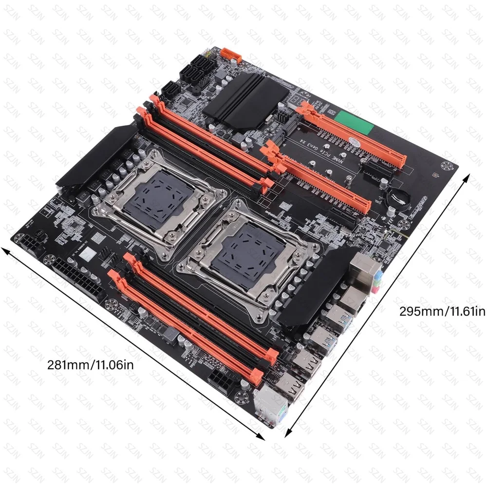 Scheda madre X99 Dual CPU LGA 2011 Solt Supporto E5 V3/V4 E-ATX 8x SATA3 DDR4 Max 256GB Processore Xeon Sever Scheda madre