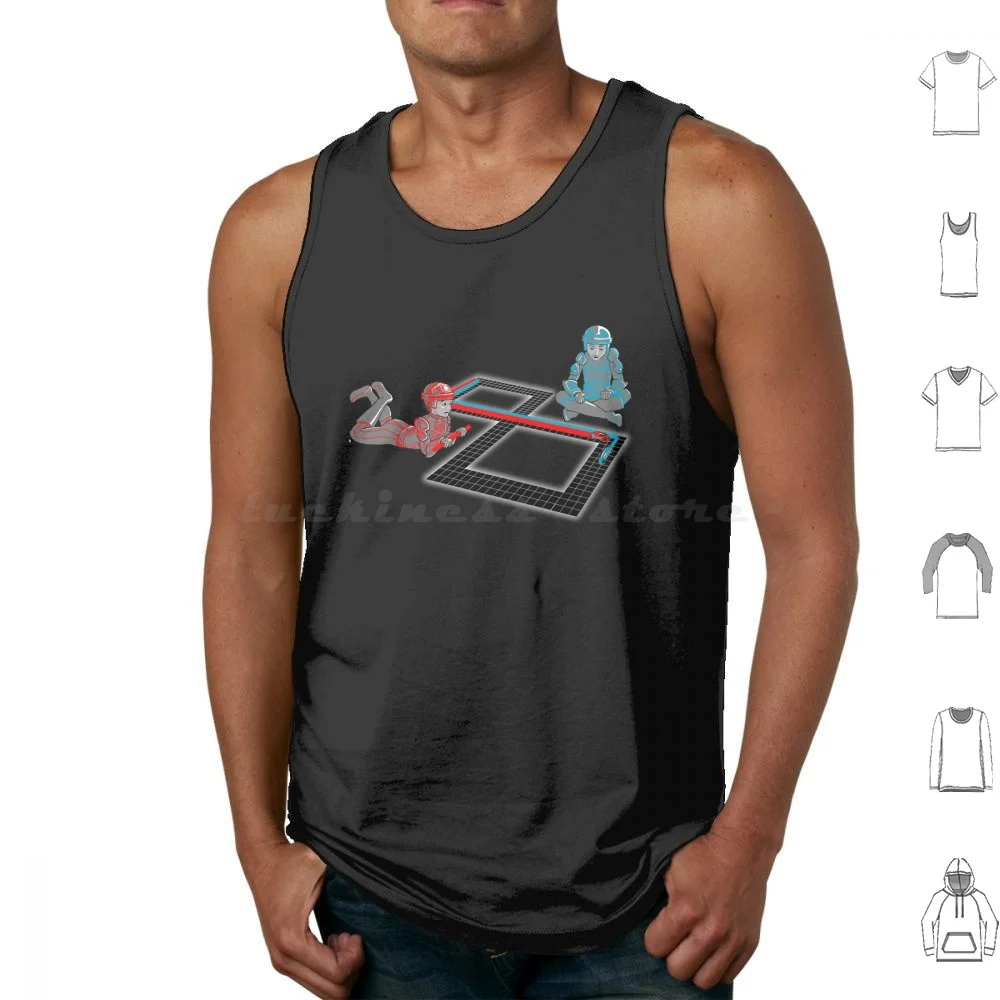 Tron Slot Light Cycles Tank Tops Print Cotton Tron Classic Tron Light Cycles Slot Car Racing Geek Science Fiction Sci Fi