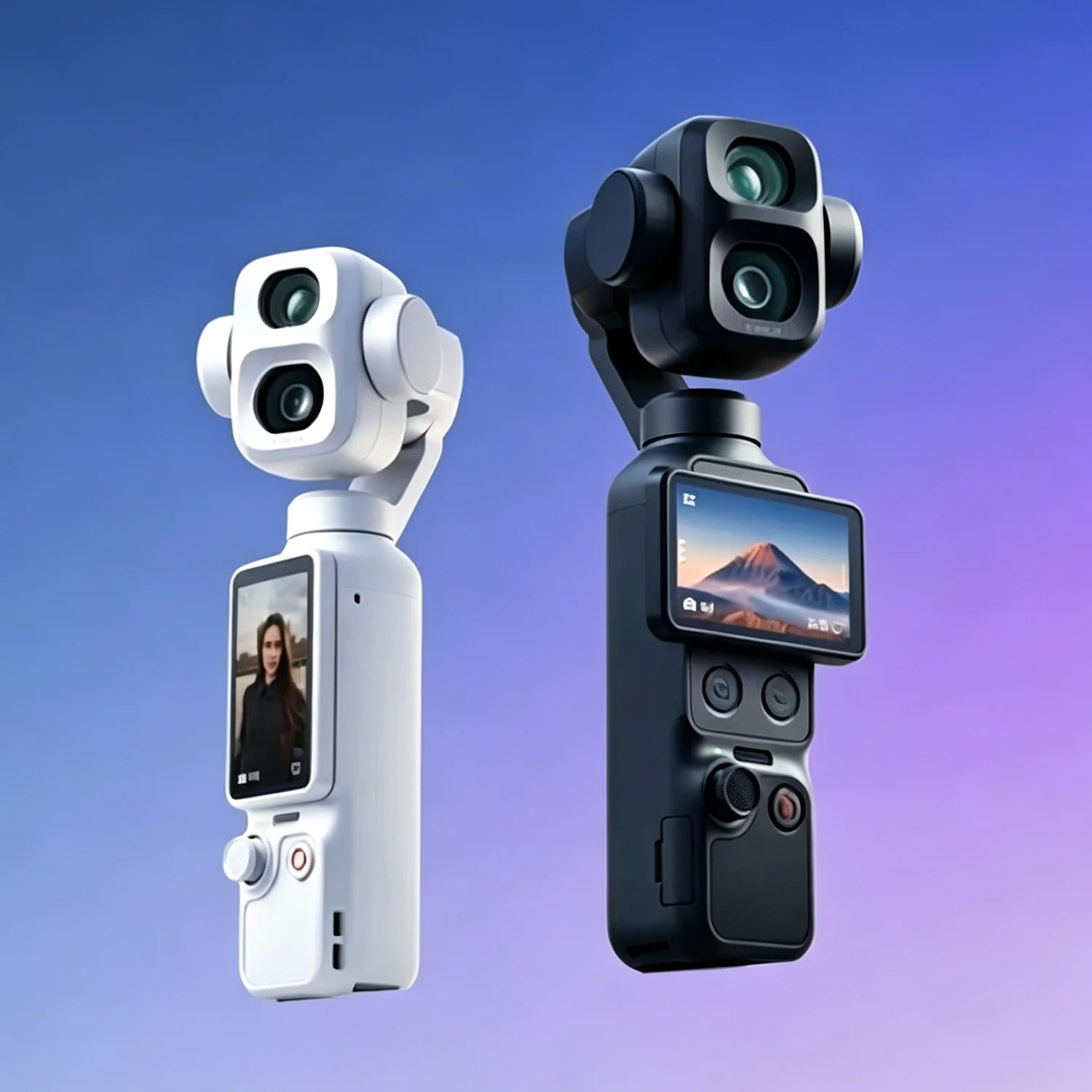 8K/4K Dual Cameras Cinematic Shots Near & Far 3-Axis Stabilization & ActiveTrack Up to 12× Zoom Vlog Recording Camera