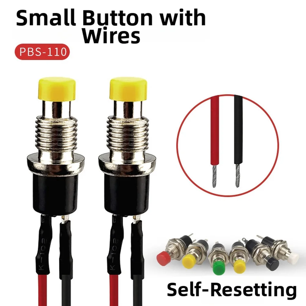 Electronic Control for Push Button SPST ON 7mm Push Button Vibrant Color Assortment Temporary Contact Operation