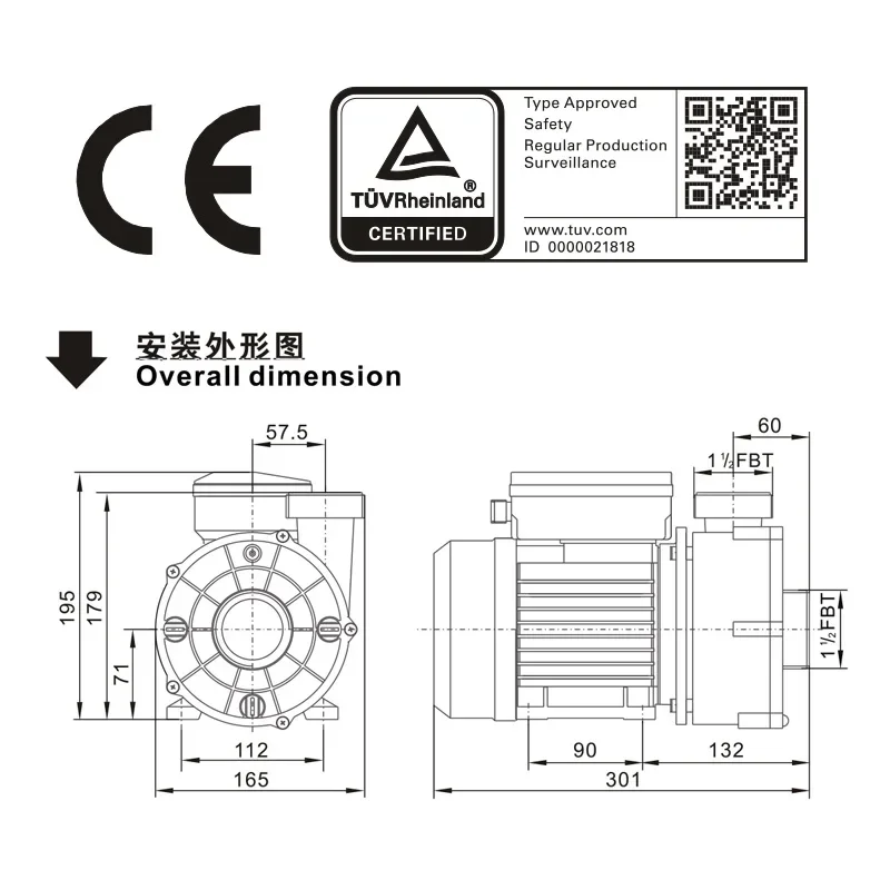 Proway 3.0 Bath Booster Whirlpool Spa Pump Electric Domestic Water Distribution  Rapid Shipment OEM Customization