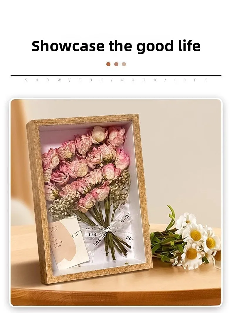 1-3 Stück 3D-Hohlrahmen für getrocknete Blumen, DIY-Rosenstrauß-Konservierungshalter für Heimwanddekoration, Hochzeitsgeschenk, kreatives Bastelprojekt – Detail 4