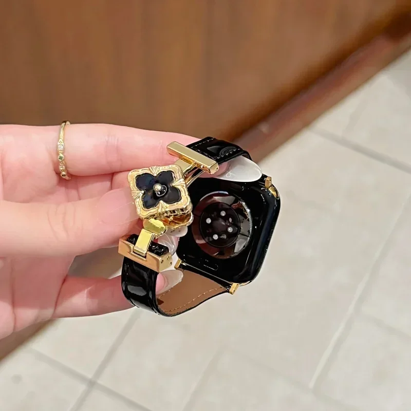 Advanced luxury leather strap suitable for Apple iWatch strap 38mm 40mm 41mm 42mm 44mm 45mm 49mm fashionable strap