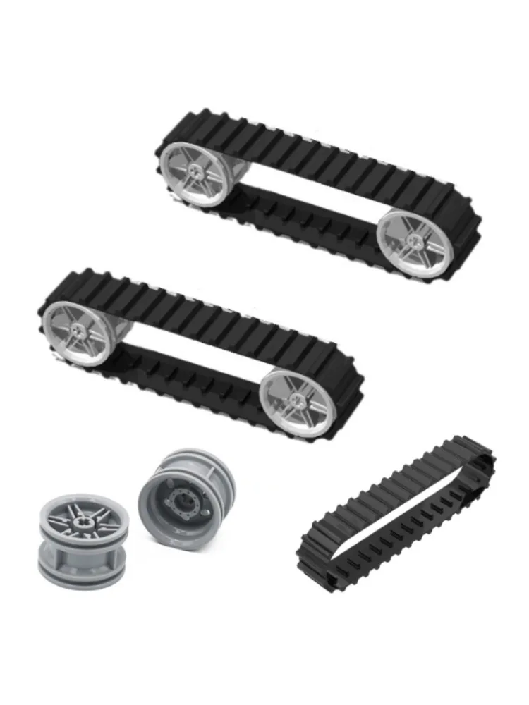 Zusammengebaute und modifizierte Teile für MOC-Bausteine mit Reifen, die für Panzer, Kettenfahrzeuge und Langkettenträgerfahrzeuge verwendet werden 53992 56145