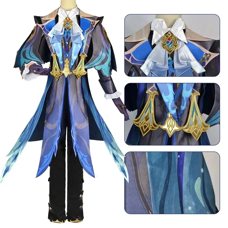 Spel Genshin Impact Neuvillette Cosplay Genshin Impact Kostuum Mode Uniformen Halloween Carnaval Partij Rollenspel Kostuum