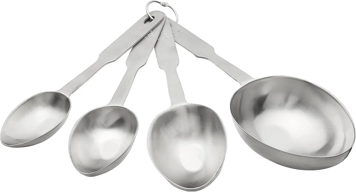 

4-Piece Stainless Steel Measuring Cup Set with Metric Equivalents for Baking & Cooking, Silver Color