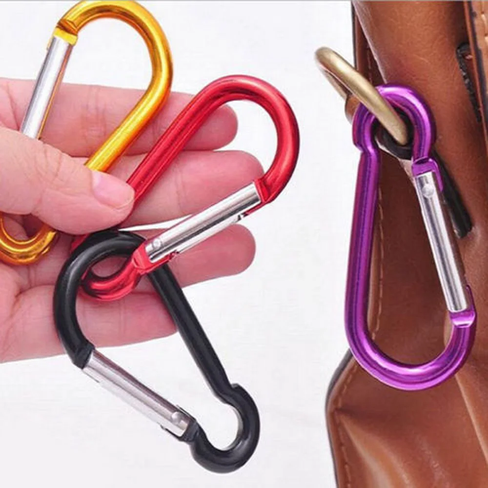 10x Aluminum Alloy Carbine Key Chain Hook Clip Buckle Slide Lock Hiking Climbing Outdoor Camping Snap Clip Lock коробин karabijn