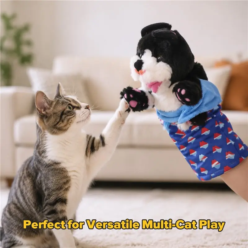 CYGJ-Cat Wrestling Glove Puppet -Protective Sleeve Included Interactive Wrestler Hand Mitt For Cats With Catnip Enrichment