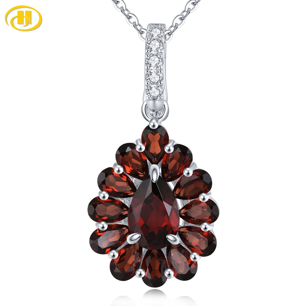 

Натуральный красный гранат, твердые подвески из стерлингового серебра, 4,5 карата, натуральный драгоценный камень, романтический изысканный дизайн ювелирных изделий, подарки S925