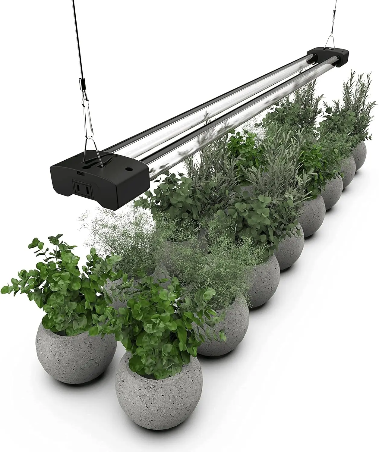 

Full Spectrum LED Grow Light with 5000K Daylight & 660nm Red, Linkable Indoor Plant Fixture (3 FT, Black)