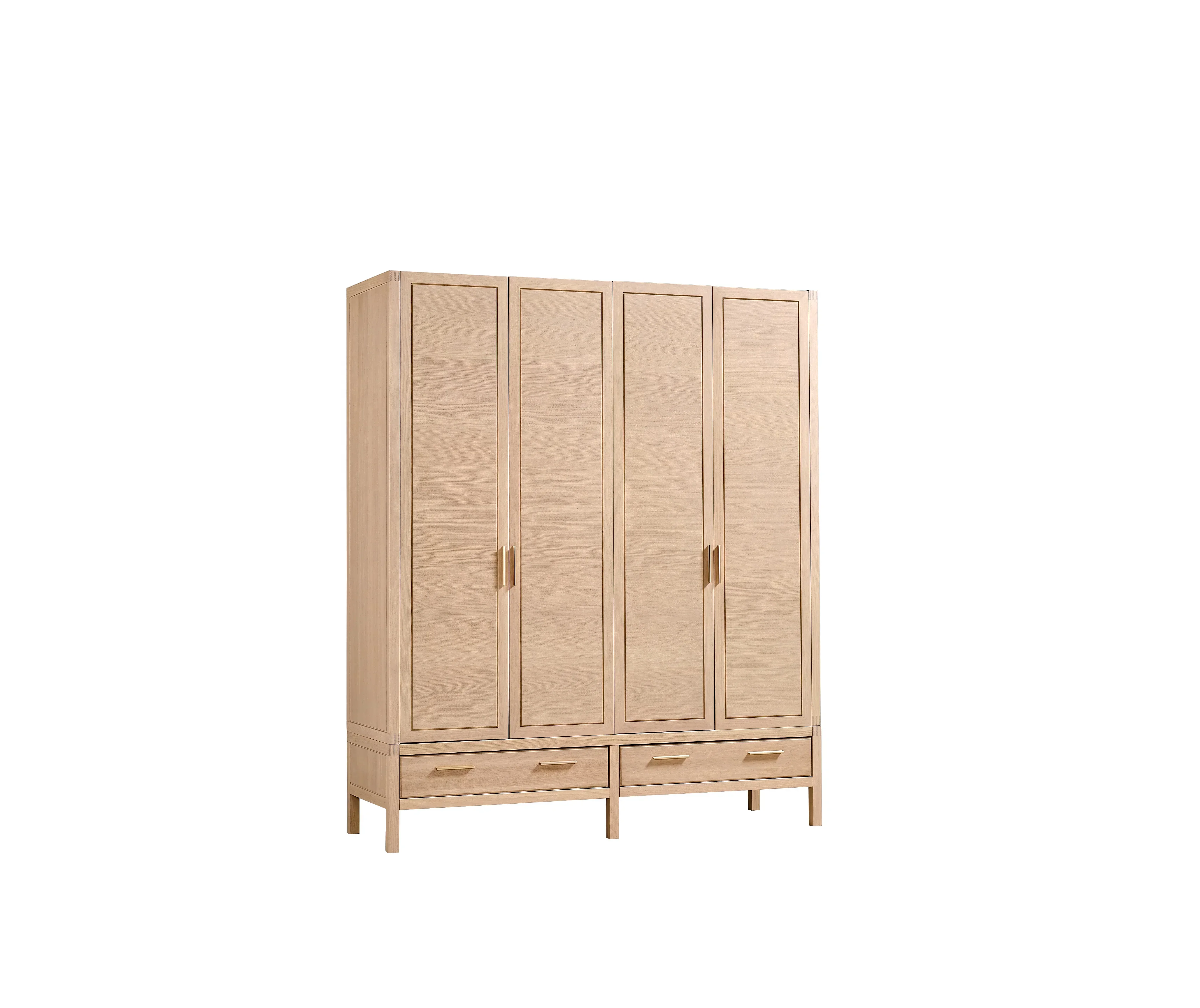 Factory Custom OEM Bedroom Couple Furniture Storage Elegant Solid Wood Modern Home Wooden Luxury High-end Hotel Wardrobe Closet