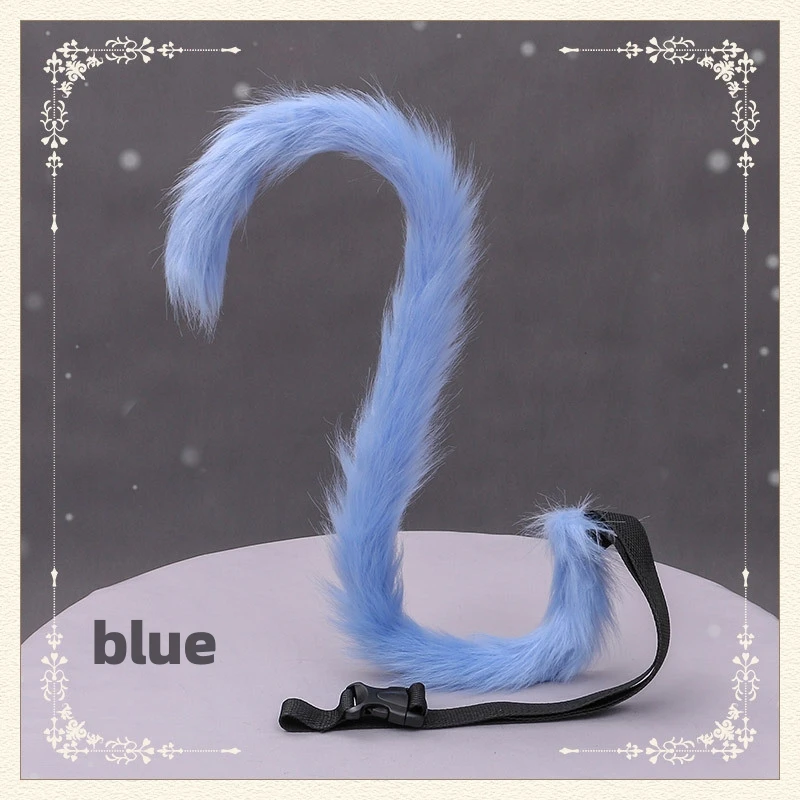 Pelúcia Cat Tail para Halloween Traje, Fursuit Furry Faux Flexível, Unisex Tail Props, Acessórios Lolita, Night Party, 80cm