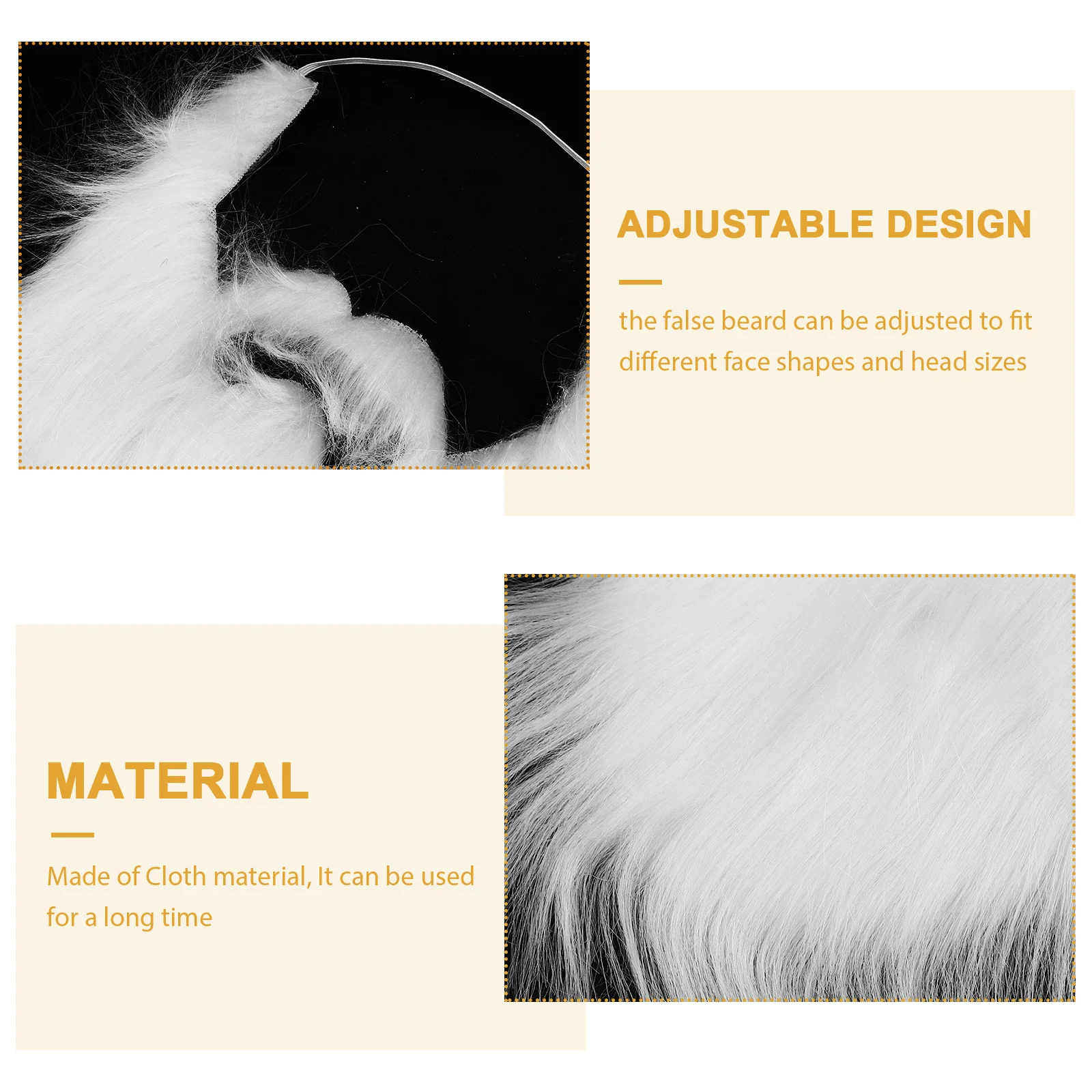 

Santa Beard Soft Cloth Adjustable Adhesive False Beard Stage Prop for Christmas Party Santa Claus Dressing Cosplay Prop