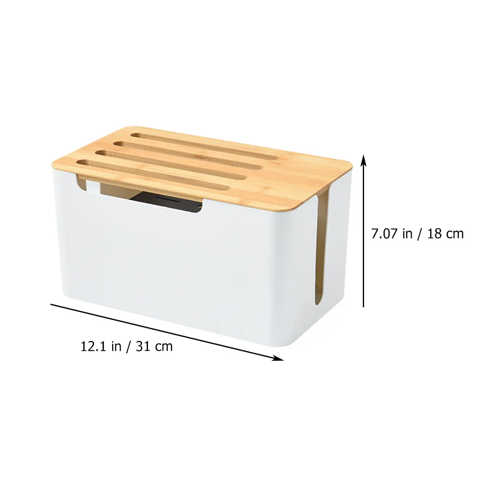 

Cable Storage Case Durable Cable Organizer Box Multi-Hole Design Protect Wiring Board for Bathroom Kitchen Router Organizer