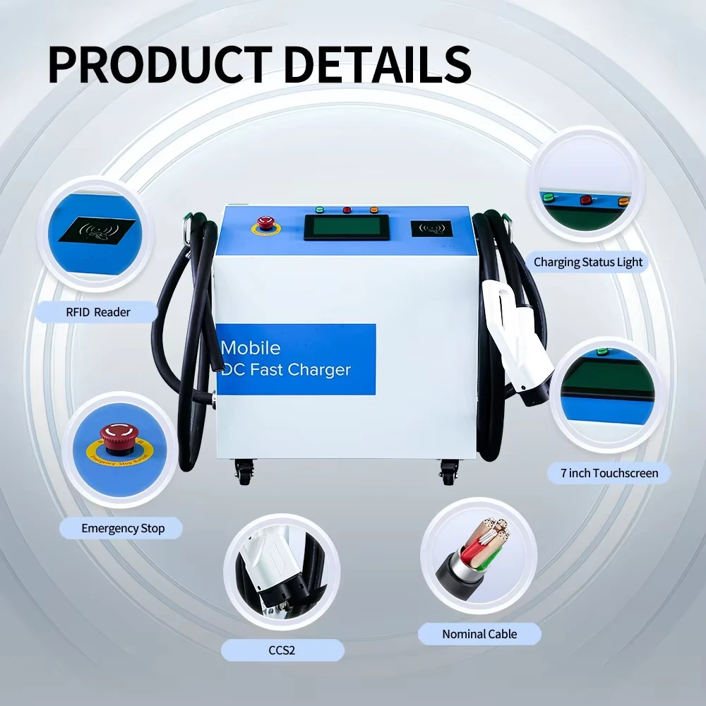 Portable Mobile DC 30kw EV Charging Station Electric Car Vehicle E V Charging Stations